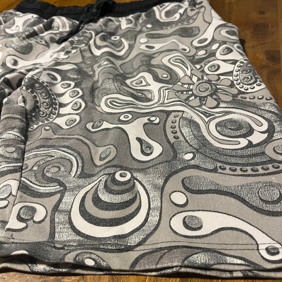 Imperious men's streetwear sweat shorts glossy pattern gray black 2XL - Picture 2 of 10